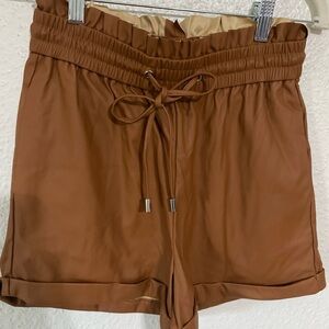 Zenana faux leather shorts